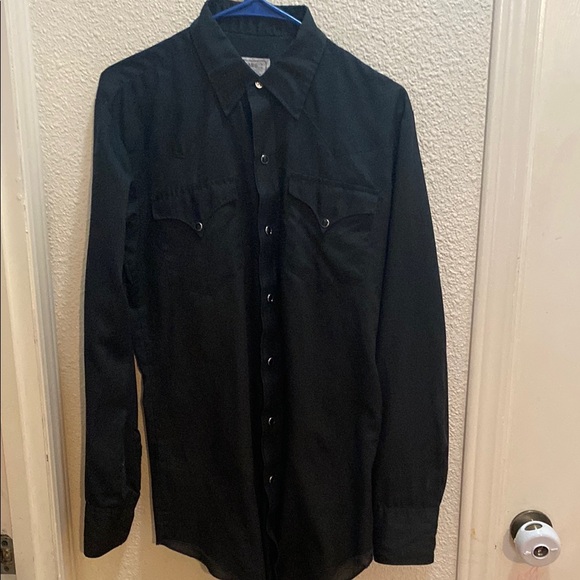 HBarC Men's Black button down shirt - Picture 1 of 6